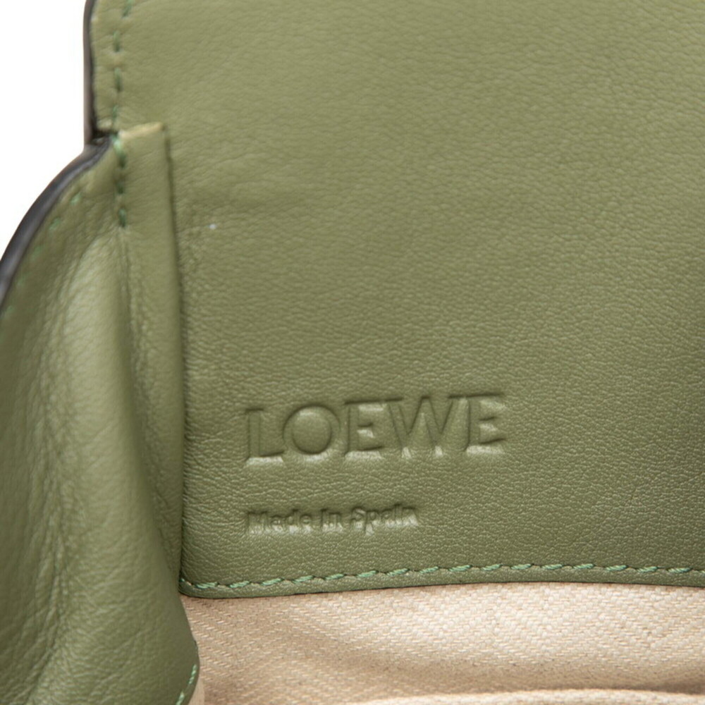 Loewe Hammock Mini Handbag/Shoulder Bag, 2-Way, Avocado Green Leather, Women's. - Picture 5 of 7